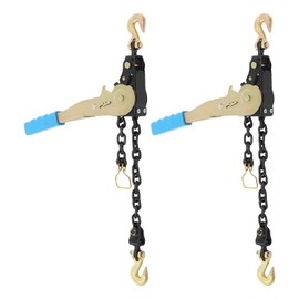 Ratcheting Chain Binder Kit, Easy Ratchet Chain Binder with Grab Working Load Tie Down Hooks Heavy Duty Tie Down Ratchet Load Binder for Trucks & Flatbed Trailers (1/4" - 5/16", 2 Pack)