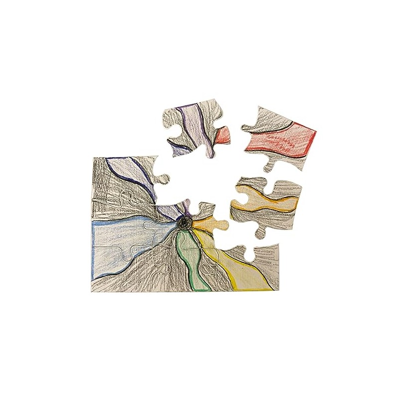 Inovart Puzzle-It 9-Piece Blank Puzzle, 12 Puzzles Per Package, 4"