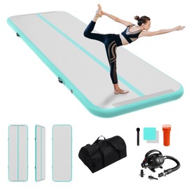 Air Tumbling Mat Tumble Track, 4/8inches Inflatable Gymnastics Air Mat for Home Use/Training/Cheerleading/Yoga/Water with Air Pump