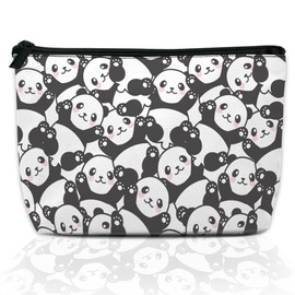 DEMACYA Makeup Bag Cute Pandas Cosmetic Bag for Women Travel Bags Makeup Small Bag for Purse, Pouch for Toiletries Water Resistant Gift 9.5×5.9 Inch