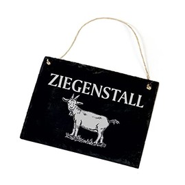 Slate Board Goat Hutch with Goat Motif Sign 22 x 16 cm