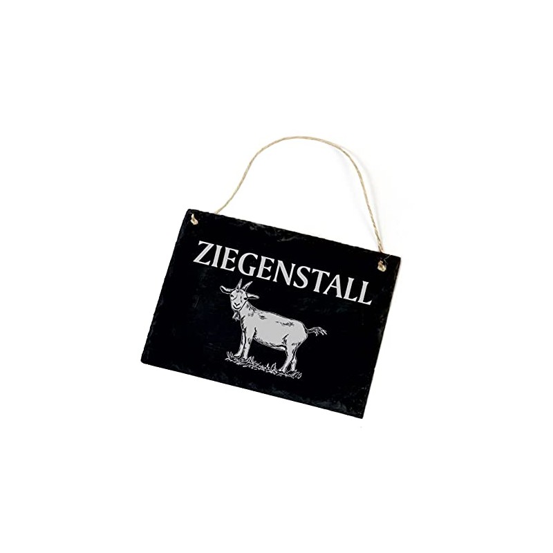 Slate Board Goat Hutch with Goat Motif Sign 22 x