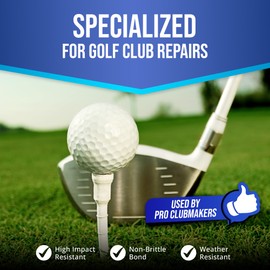 FORTIVO Golf Club Epoxy High Strength – 20 Min Work Life Golf Club Repair for All Golf Shafts, Heads, Drivers, Putters, and Irons, Works on Graphite & Steel Shafts - 0.85oz