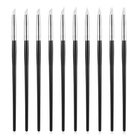 LIQWEI 10 Pcs Silicone Paint Brushes, Professional Silicone Sculpting Tools Glue Brush, Flexible Paint by Number Brushes Nail Clay Tools for DIY Handicraft Shaping Carving Pottery Artwork(White)