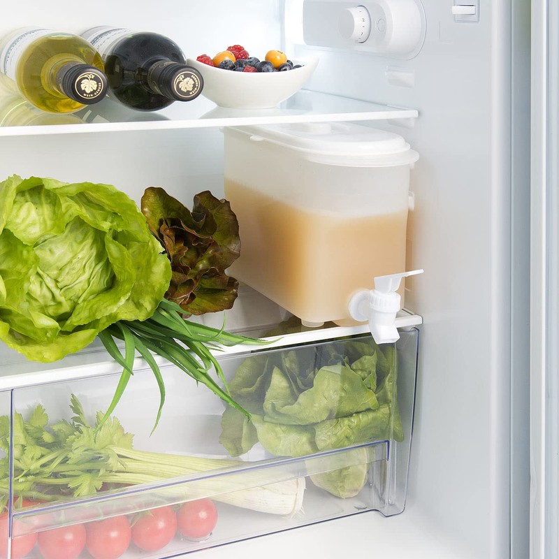 Rosenstein & Söhne Beverage Dispenser: Refrigerator Drinks Container with Spigot