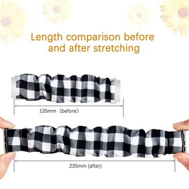 Compatible with TUYOMA Smartwatch Bands,Lamshaw 22mm Fabric Elastic Scrunchie Elastic Women Cute Replacement Straps Compatible for TUYOMA LW36 Smartwatch-1.32 Inches,Compatible with Truefree Watch GT2/GT1 Smartwatch (Grid)