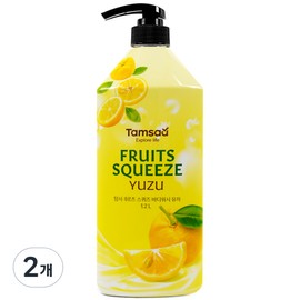 Tamsa Fruit Squeeze Body Wash Yuzu, 2 packs, 1.2L / 탐사 후르츠 스퀴즈 바디워시 유자, 2개, 1.2L