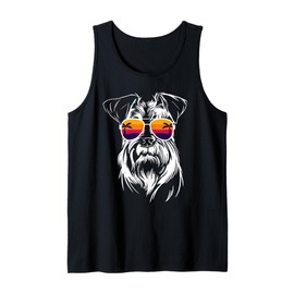 Miniature Schnauzer Miniature Schnauzer dog with sunglasses Tank Top