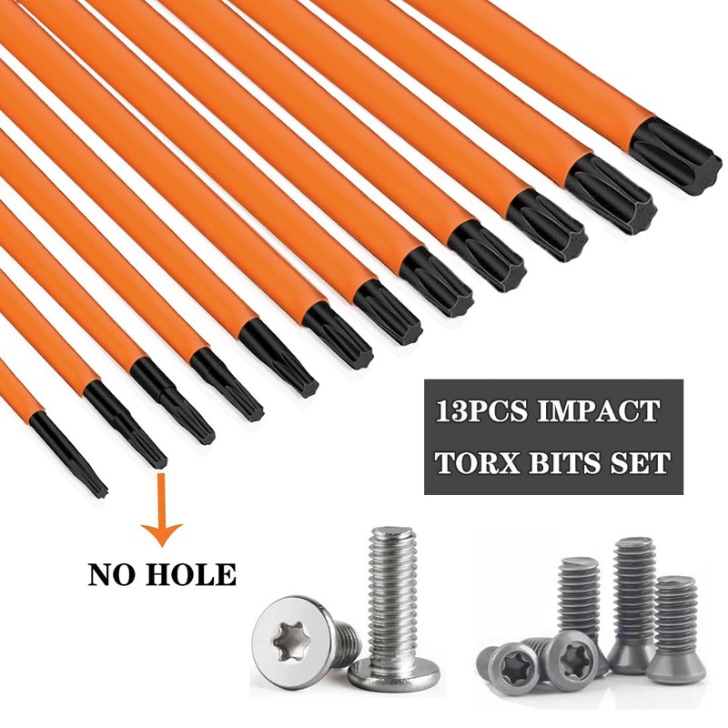 Saipor 13-Piece Torx Bit Set, 150 mm Long Torx Screwdriver