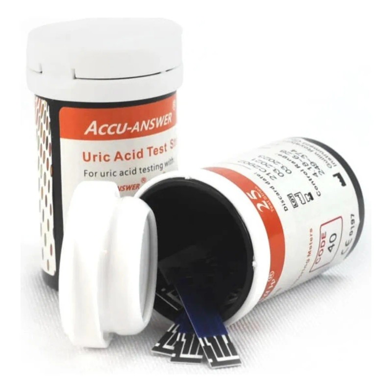 Tiras Reactivas Acido Urico. Accu Answer 4 En 1. 25
