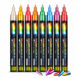 Timour Flash Acrylic Paint Markers Pens, Metal Color Paint Graffiti Pens for Model、Rock、Glass、Canvas、Plastic for Art and DIY Gifts.