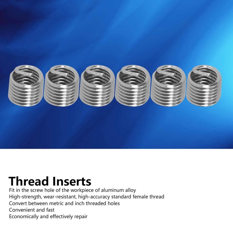 100Stück Gewindereduzierungsmutter Reparatureinsatz Kit Rohrverschraubung Reduzieradapter Edelstahlbefestigungszubehör M6x1 (mm) (1.5D)