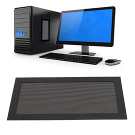 120 x 240 mm DIY PC Case Dust Mesh Filter, PVC Magnetic Dust Filter Cover, PC Fan Dust Protection Grille PC Cooler Filter for Computer PC Case (Black)