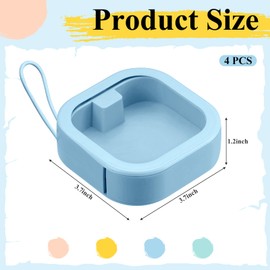 Kathfly 4 Pcs Hair Tie Organizer Portable Hair Accessory Storage Containers Stackable Hair Tie Bobby Pin Holder Home Cotton Swab Dispenser Hair Accessories Jewelry Organizer Box(Vivid Colors)