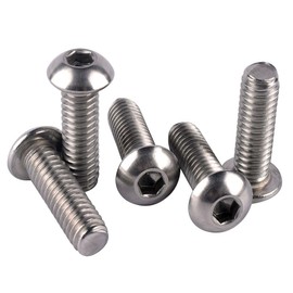 KOSJETHAS 20Pcs 1/4-20 x 1/2" Button Head Socket Cap Screws Allen Hex Bolts, 304 Stainless Steel 18-8, Coarse Thread UNC Full Thread