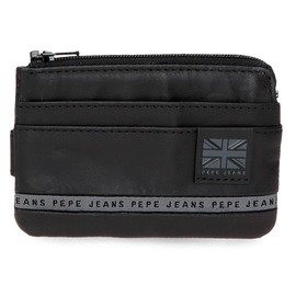 Pepe Jeans Joumma Bags Tape Wallet with Card Holder, Black, 11 x 7 x 1.5 cm, Leather by Joumma Bags, Talla única Wallet with Card Holder, black, Unit size, wallet with card holder