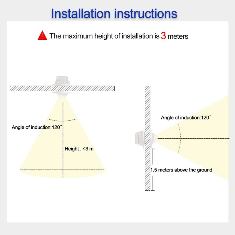 QDenglamp.Mini Motion Sensor Light Switch PIR Sensor Smart Detection Time