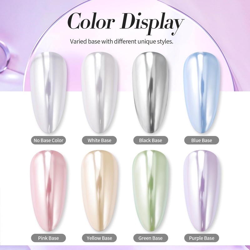 Born Pretty Silver Chrome Nail Powder Super Glossy Mirror Effect