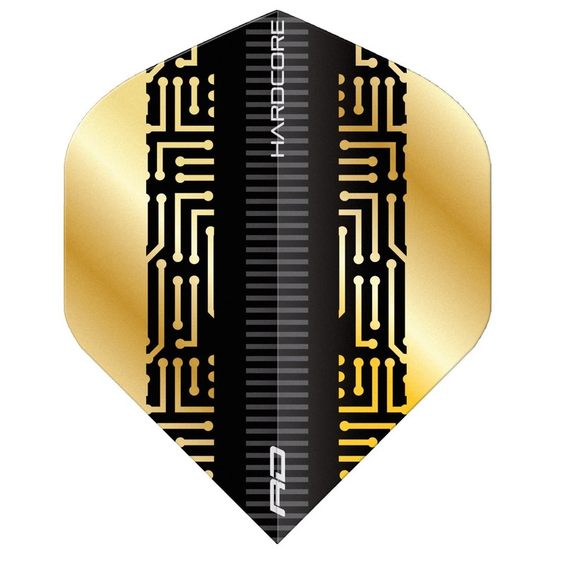 RED DRAGON Hardcore Premium Gold & Black Maze Dart Flights
