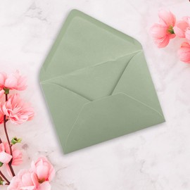 25 Mini Envelopes - Eucalyptus (Green) - 5.2 x 7.6 cm - Miniature Envelopes with Wet Seal for Flower Greetings, Greeting Cards, Pendants & Gifts - FarbenFroh by Gustav Neuser