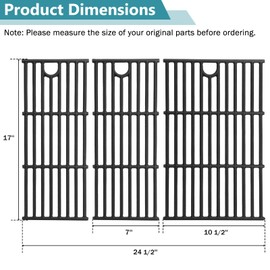 Criditpid Grill Grates for Charbroil Performance 4 Burner 463365021 463351021 463350722 463354021 463366022 463365522 463352521, 17" Cooking Grates for Charbroil Grill Parts G426-0005-W1 G426-0004-W1