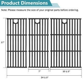 Criditpid Grill Grates for Charbroil Performance 4 Burner 463365021 463351021 463350722 463354021 463366022 463365522 463352521, 17" Cooking Grates for Charbroil Grill Parts G426-0005-W1 G426-0004-W1