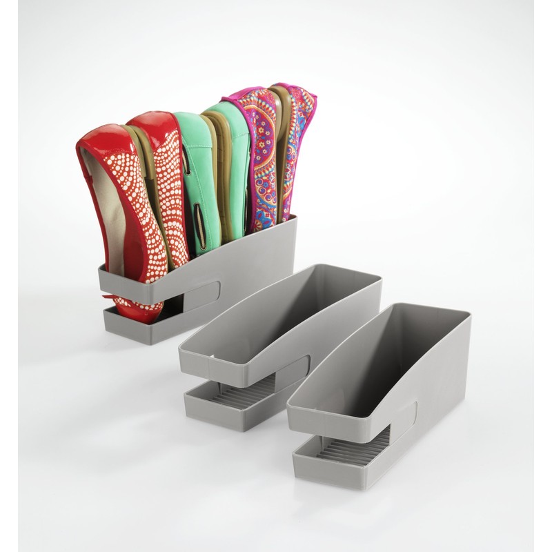 Maximex Shoe Holder for Ballerinas, Polypropylene, Grey, 3er Pack, 26.5