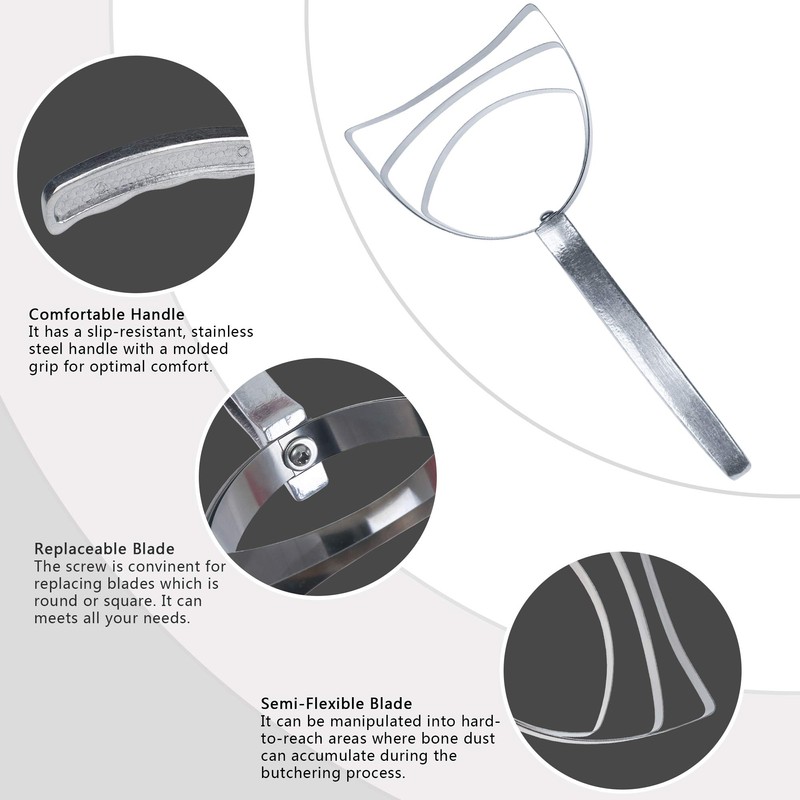 BOLEXINO Professional Square Stainless Steel Bone Dust Scraper- Catering Kitchenware
