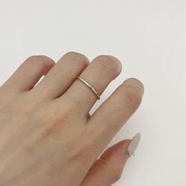 925 Sterling Silver Minimalist Hammered Skinny Knuckle Stacking Rings for Women Girls, Size 6