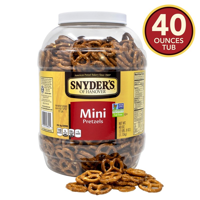 Snyder's of Hanover Mini Pretzels, 40 Ounce Canister