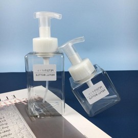 Bubble Transparent Empty Bottle Foam Dispenser for Hand Wash, Shampoo, Cosmetics Kitchen 450ml 5ea