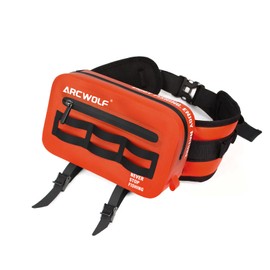 ARCWOLF Fishing Bag, Waist Bag, 2.6L Lightweight, IPX7 Waterproof, 600D TPU Material, Ultra Lightweight, Fly Fishing Bag, Tackle Bag, Multi-functional, For Fishing, Stream, Climbing, Outdoors, Portable, Compact (Orange)