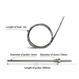 UbiBot RS485 PT-100 Thermocouple Temperature Probe, Platinum Resistor Sensor for Extreme Heat or Cold, Monitor -200 to 400 C,Audio Plug, for GS1 Device only