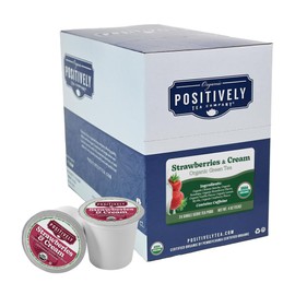 Organic Positively Tea Company, Strawberries and Cream Green Tea, K-Cup Compatible, 24 Pods