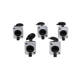 SZRMCC RJ45 Panel Mount Connector Cat5e RJ45 Ethernet Female LAN Module Bulkhead Panel Mount Coupler IP65 Waterproof Connector Socket with DustCap