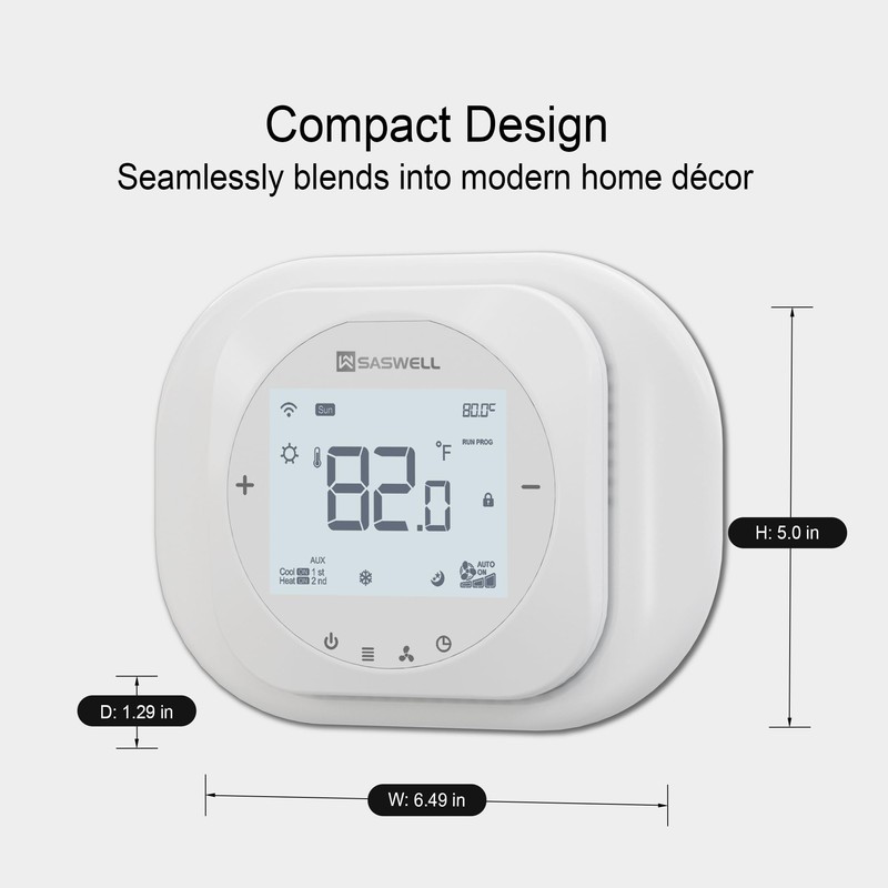 SASWELL Smart WiFi Thermostat for Home, Programmable Thermostat with C-Wire