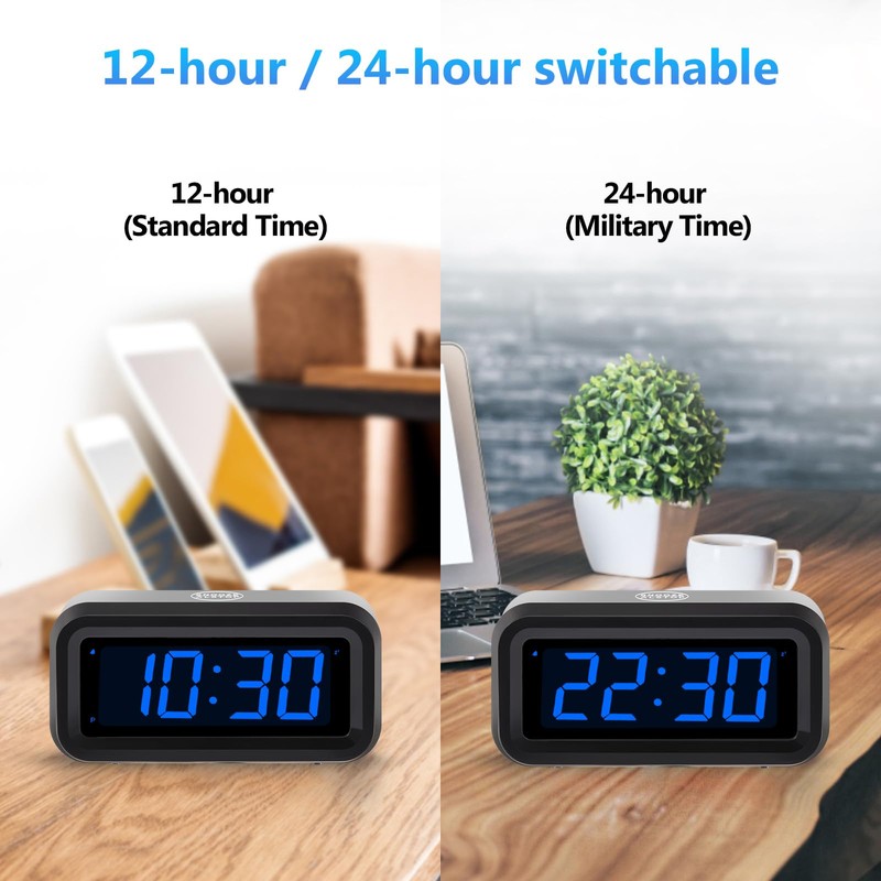 Timegyro Digital Alarm Clock Battery Operated with LED Display for