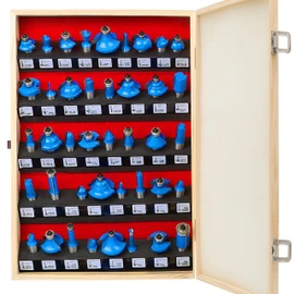 LEATBUY 41 PCS Router Bit Set 1/2-Inch Shank, Panel Cabinet Door Router Bits, Woodworking Wood Cutter, Wood Carbide Groove Tongue Milling Tool Router Bits Sets (Steel)
