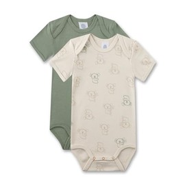Sanetta Baby Boys Double Pack Bodysuit Half Sleeve, Lime