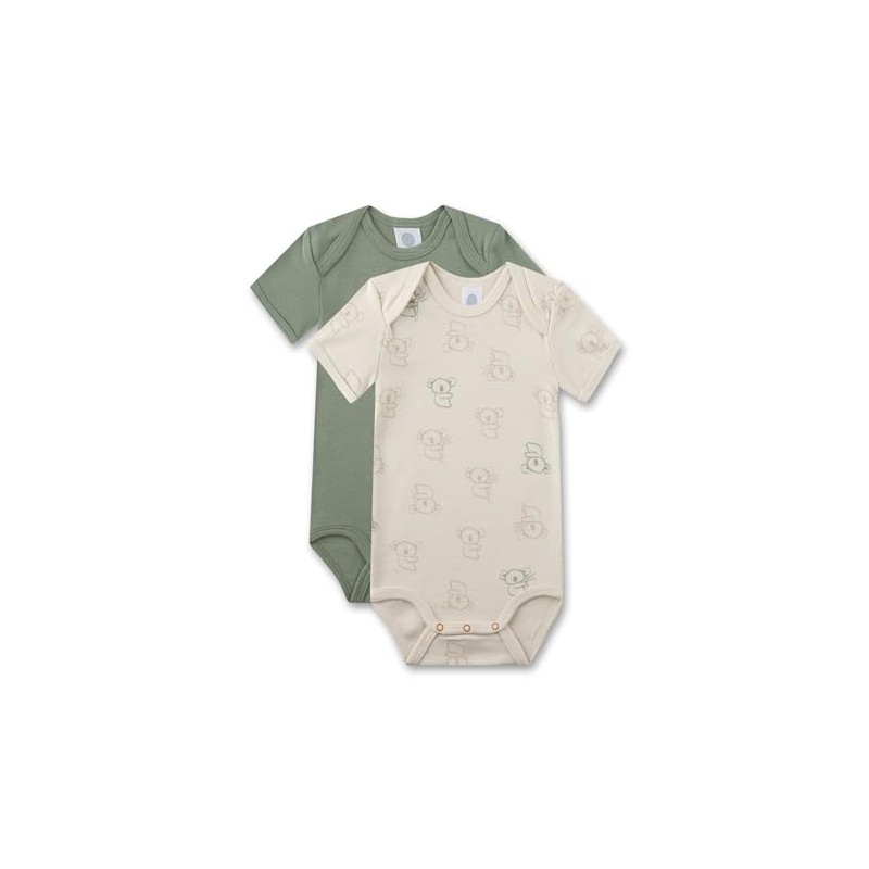 Sanetta Baby Boys Double Pack Bodysuit Half Sleeve, Lime