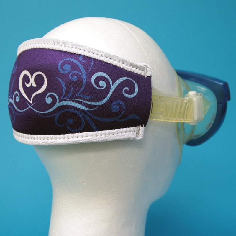 SeaCanary Snorkeling Diving Mask Strap Cover Tribal Heart Blue