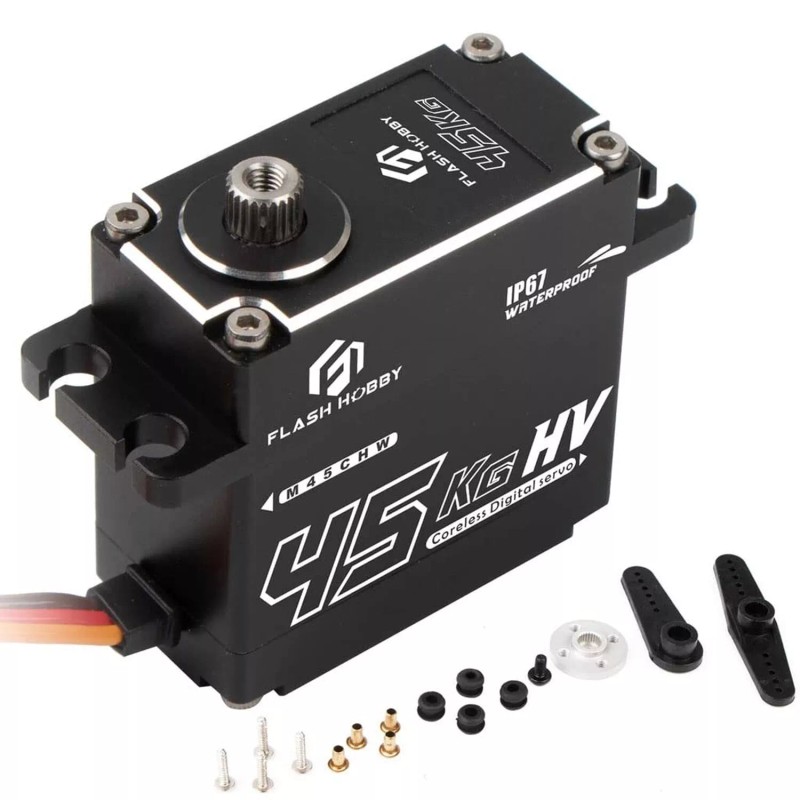 FLASH HOBBY 45Kg Full Waterproof Coreless Servo Motor Standard 180