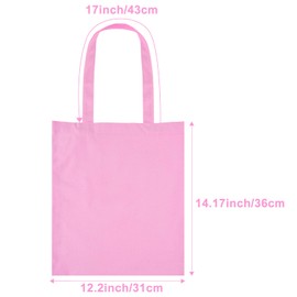 Morcheiong 10 Pack Pink Cotton Canvas Bag Blank Tote Canvas Bags Reusable Grocery Shopping Bags, Suitable for DIY Craft, Giveaway, Gift, Shopping, Grocery, Promotion, Advertising, Drawing, Activity