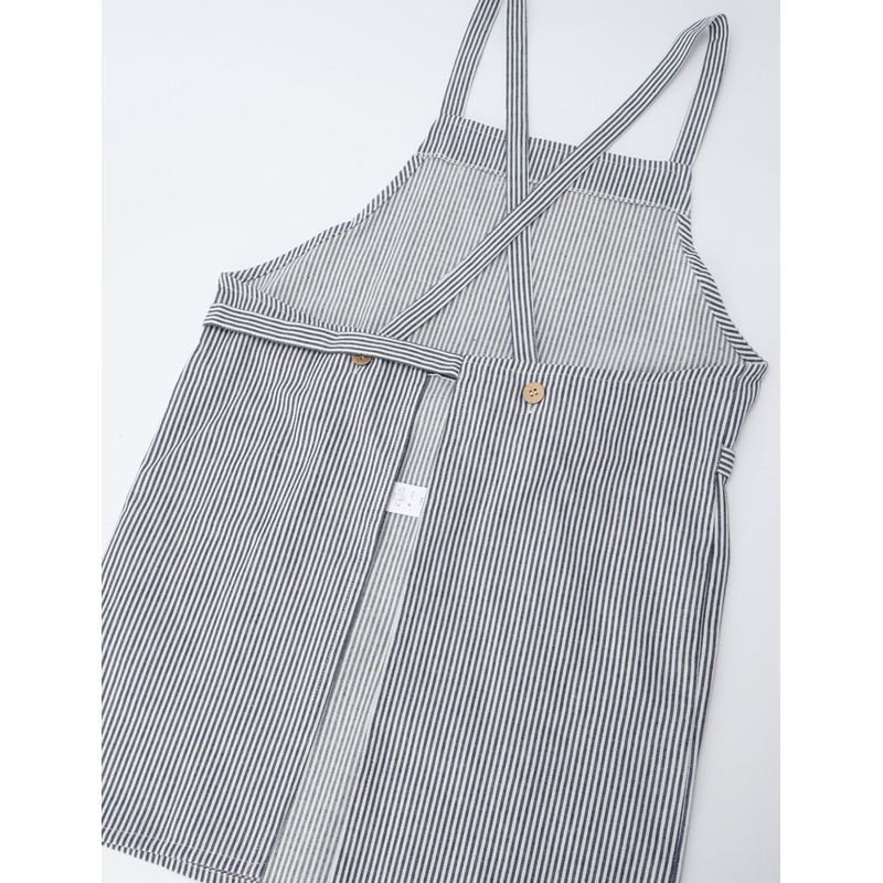 Edwin Hickory Apron with Front Ties and Side Pockets with