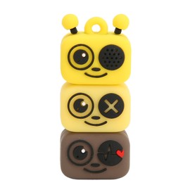 Flash Drive PVC Cartoon Bee Style USB 2.0 Standard Hot Swap Portable USB Memory Stick for Office Business Yellow 128GB