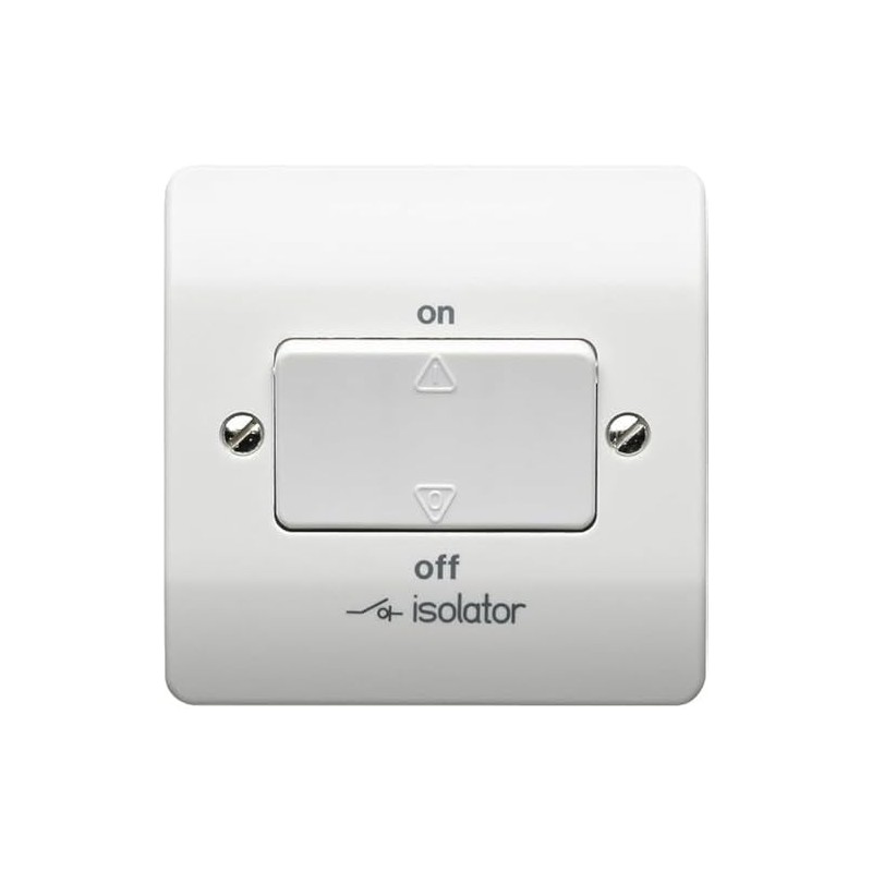 MK Essentials 1G 3 Pole Fan Isolator Switch, White