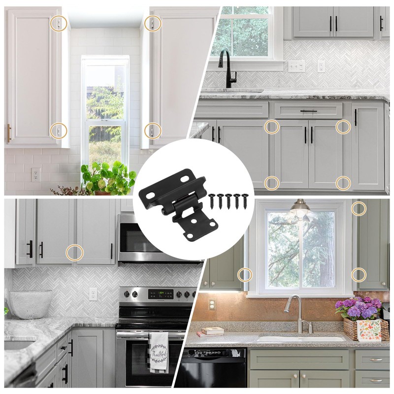 sourcing map 2 Pack Self Closing Cabinet Hinges, 1/2" Overlay