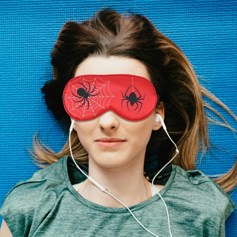 Spider Sleep Mask, Sleeping Eye Mask with Adjustable Strap Blackout