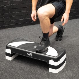RIP X Adjustable Step Aerobics Workout Platform Stepper - Extension Pair Black