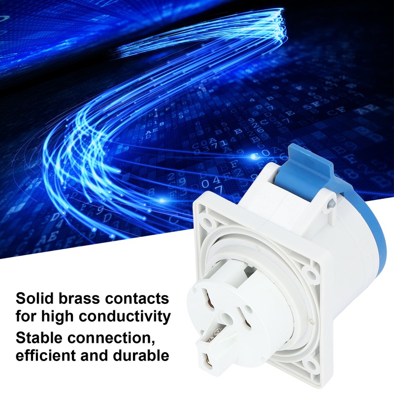 3 Pin 2P+E Industrial Connector IP44 Waterproof Concealed Mount Aviation